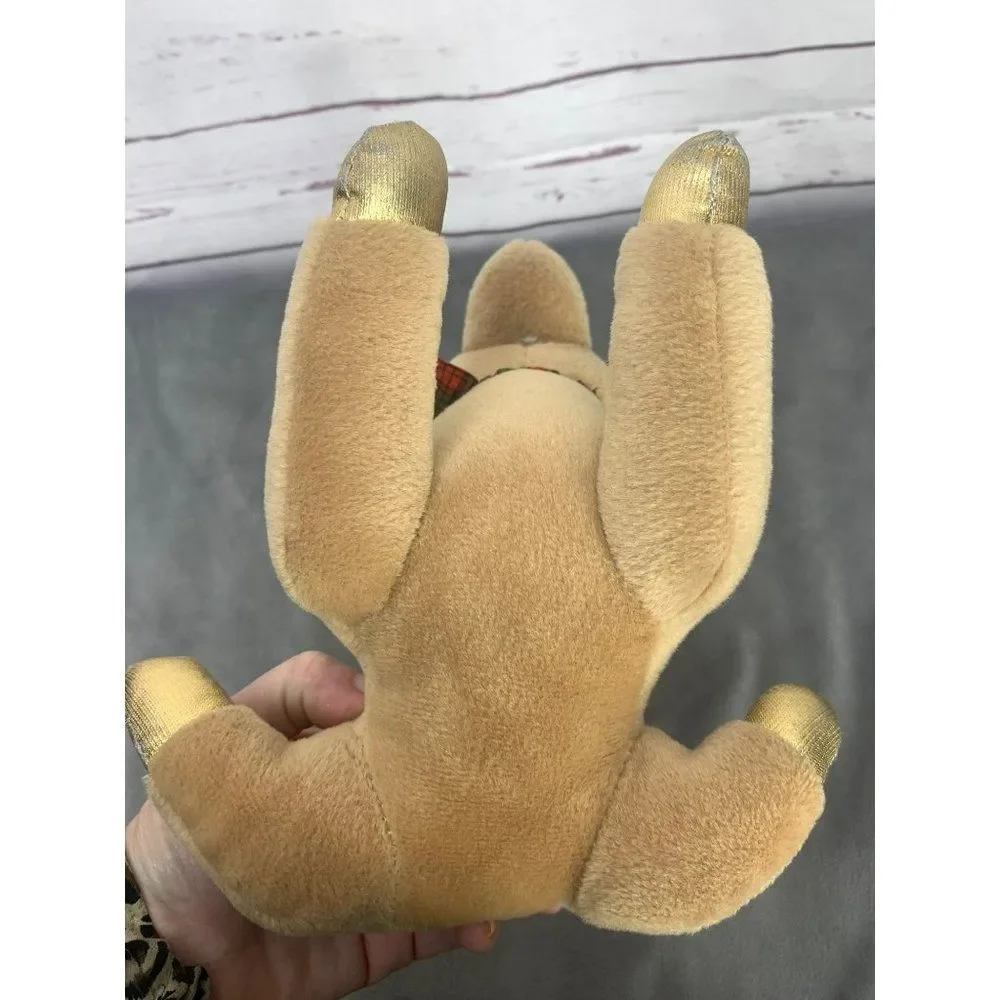 Christmas Reindeer Wearing a Santa Hat Plush stuffed‎ animal toy